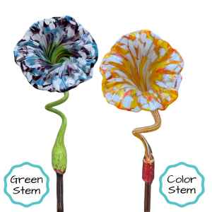 Garden Flowers Green Stem or Glass Color stem