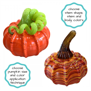 Choose blown glass pumpkin options